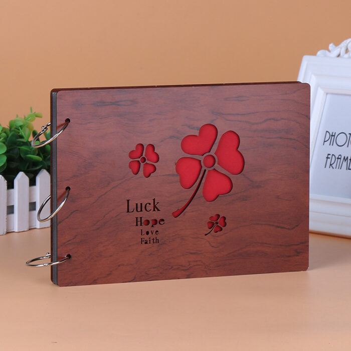 Creative gift 10-inch 12-inch wooden diy album iron ring loose-leaf customization - Image 2