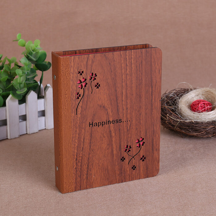 6-inch wooden DIY creative photo album Commemorative advertising gift album Custom printed logo - Image 4