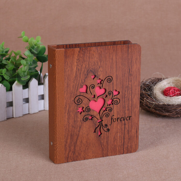 6-inch wooden DIY creative photo album Commemorative advertising gift album Custom printed logo - Image 2