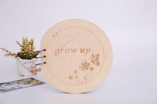 Creative DIY Wood Round Album Cartoon Carving